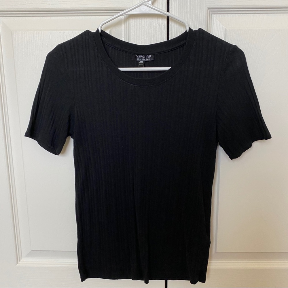 TOPSHOP Ribbed Black Tee